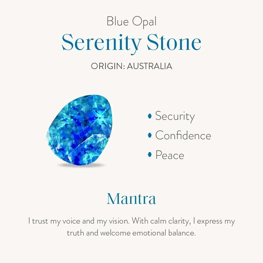 Calming Energy Lab Blue Opal Heart Silver Necklace