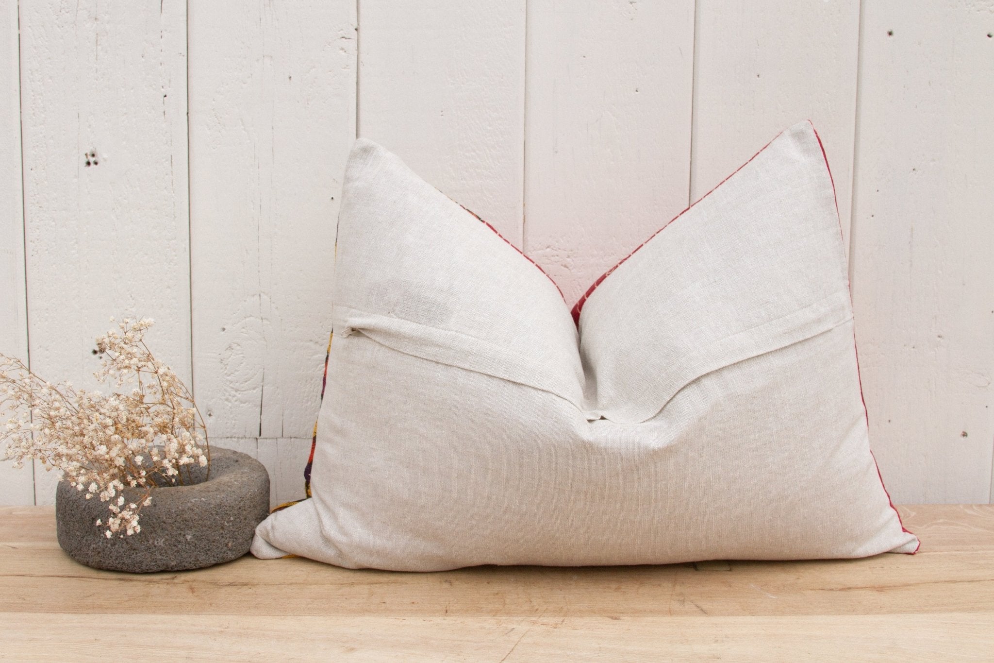Sabia Antique Mashru Tribal Lumbar Pillow Pillow La Vie Bien Sabia Antique Mashru Tribal Lumbar Pillow