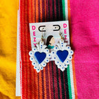 Sacred Hearts - blue and white Earrings La Vie Bien Sacred Hearts - blue and white