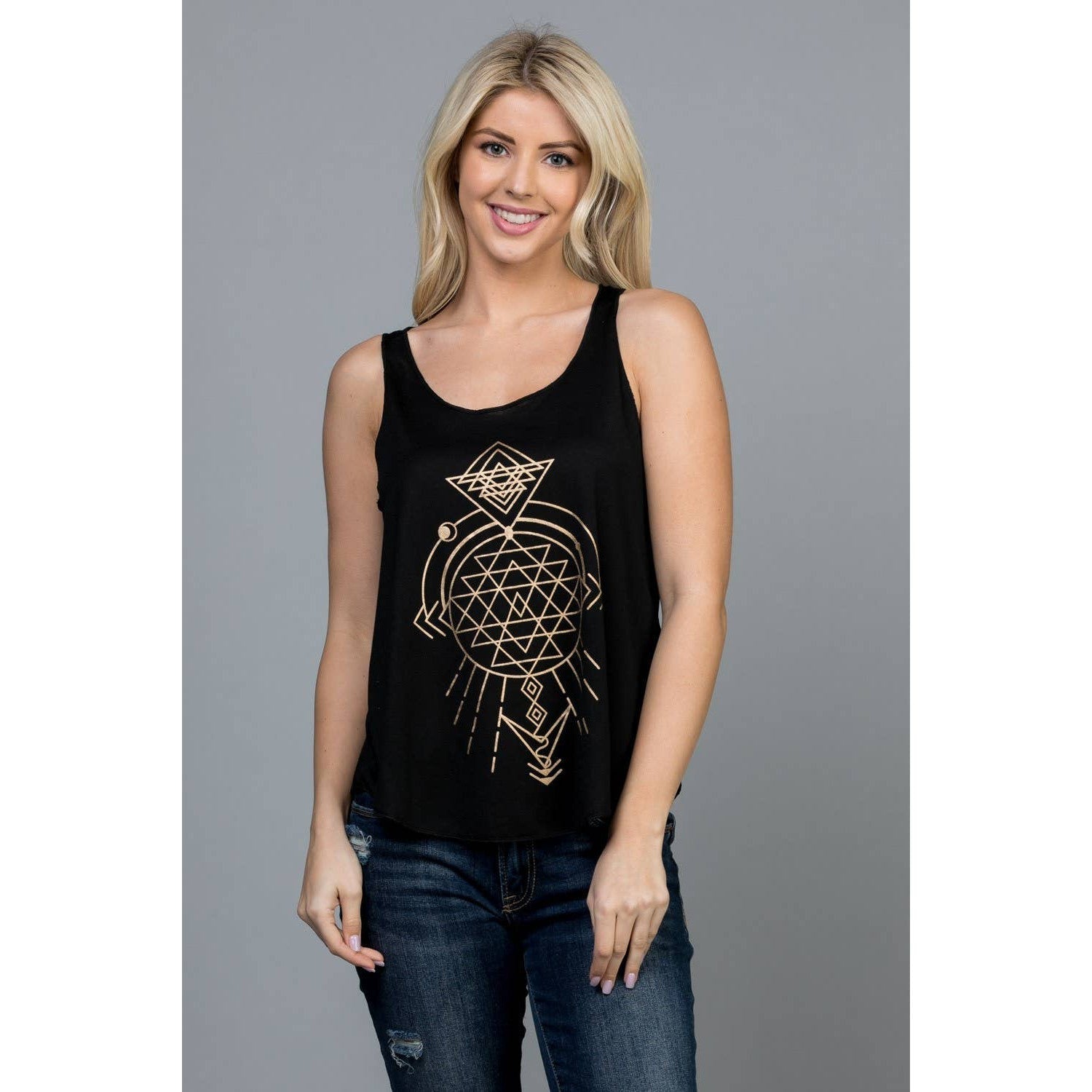Sacred Triangle Graphic Tank Top, Yoga Tank [Available in Sizes M - XL]