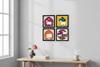 Set of 2 - Round Shape MDF Wall Hanging Decor
