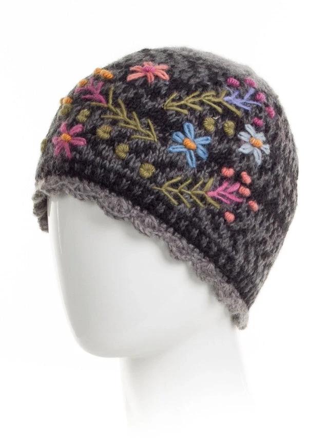 Sadie Wool Knit Embroidered Hat by Ash & Rose