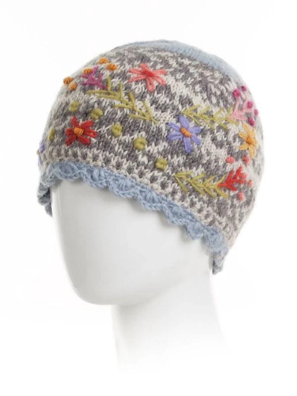 Sadie Wool Knit Embroidered Hat by Ash & Rose