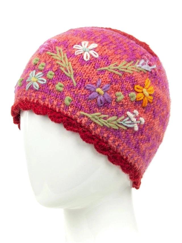 Sadie Wool Knit Embroidered Hat by Ash & Rose