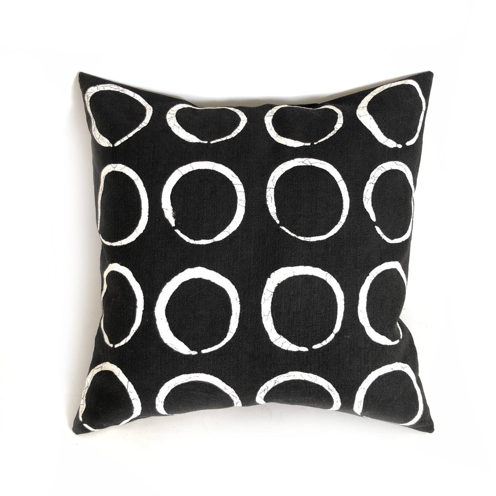 Sadza Circles Pillow Cover - Ebony Black La Vie Bien Sadza Circles Pillow Cover - Ebony Black