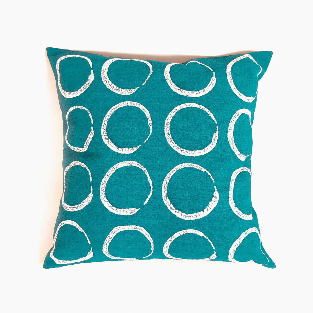 Sadza Circles Pillow Cover - Seychelles Teal La Vie Bien Sadza Circles Pillow Cover - Seychelles Teal