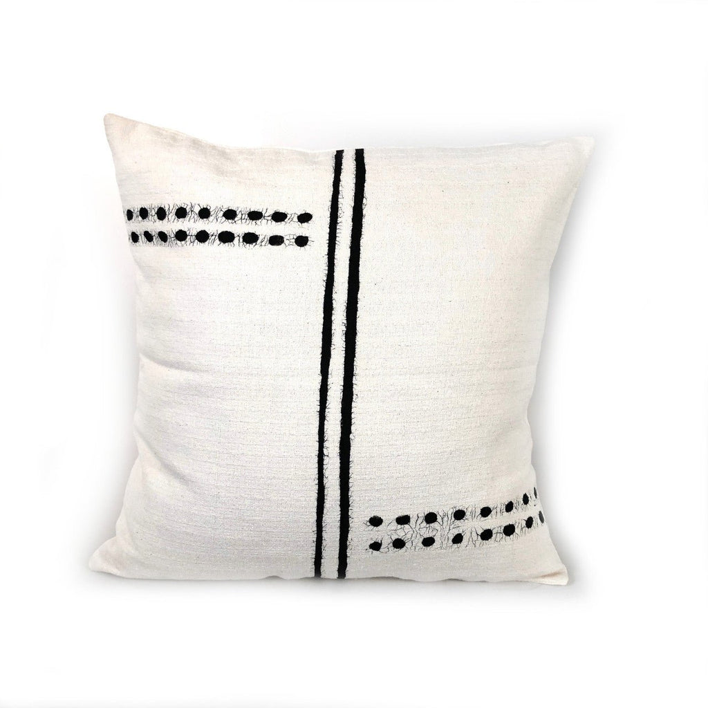 Sadza Dots + Lines Pillow Cover - White La Vie Bien Sadza Dots + Lines Pillow Cover - White