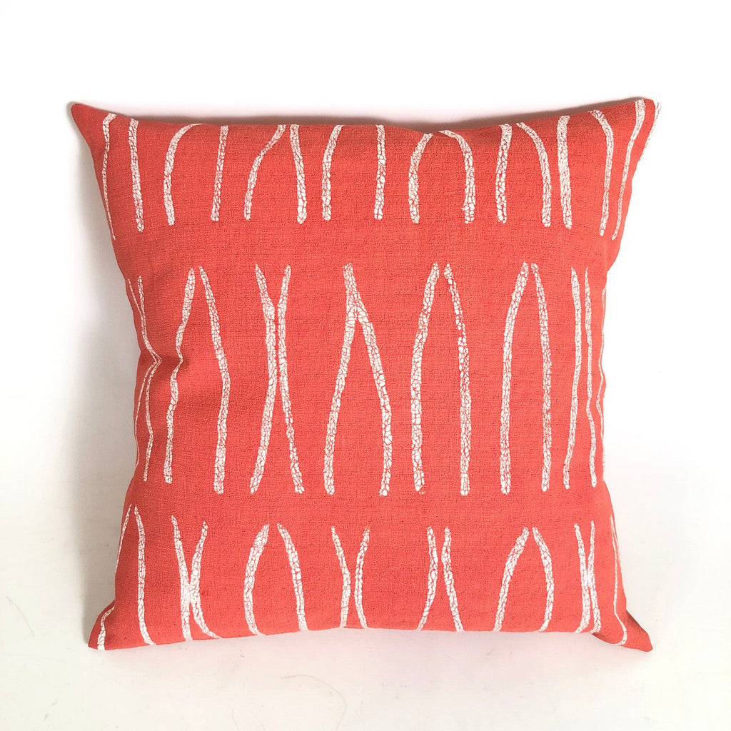 Sadza Lines Pillow Cover - Madagascar Coral La Vie Bien Sadza Lines Pillow Cover - Madagascar Coral