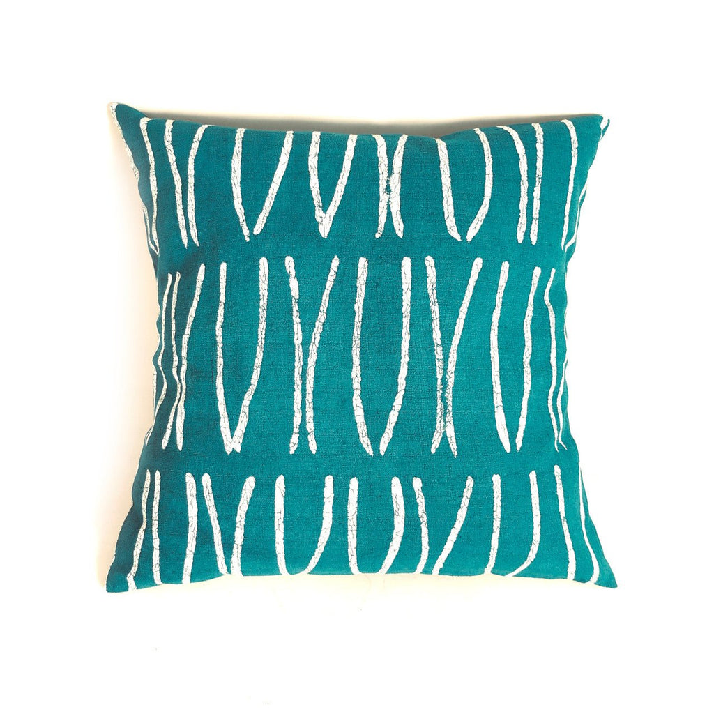 Sadza Lines Pillow Cover - Seychelles Teal La Vie Bien Sadza Lines Pillow Cover - Seychelles Teal