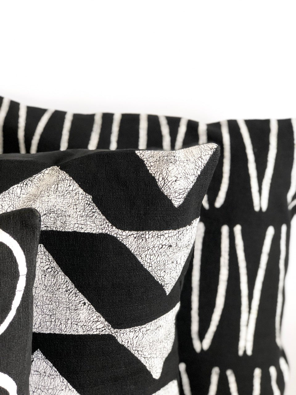 Sadza Triangles Pillow Cover - Ebony Black La Vie Bien Sadza Triangles Pillow Cover - Ebony Black