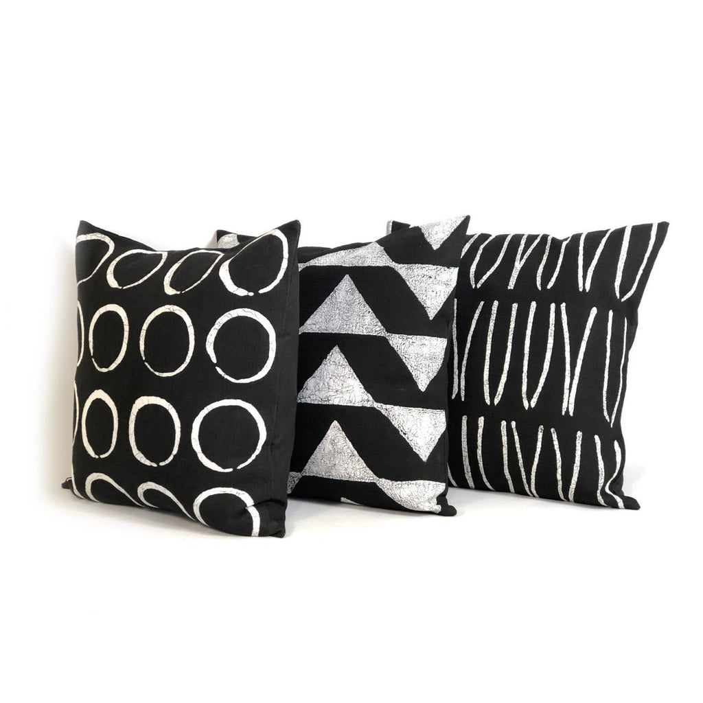Sadza Triangles Pillow Cover - Ebony Black La Vie Bien Sadza Triangles Pillow Cover - Ebony Black