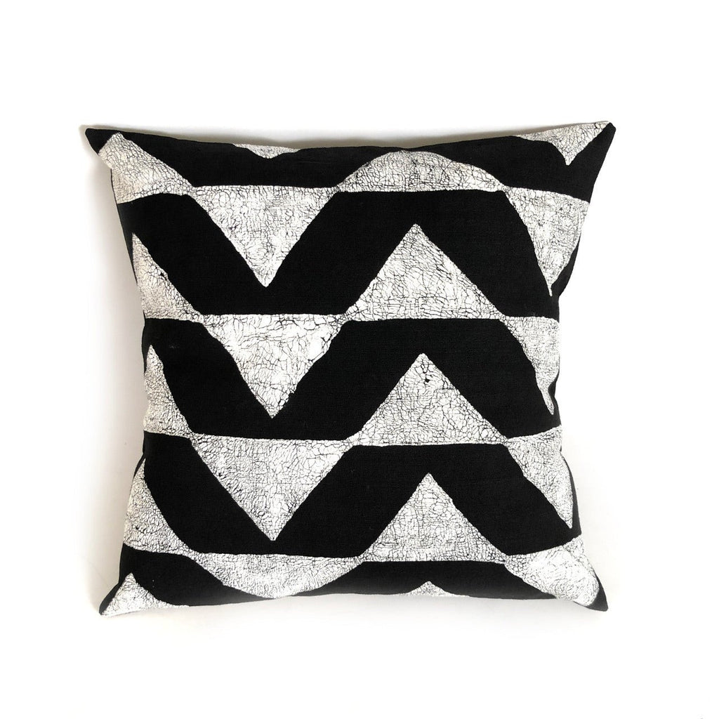 Sadza Triangles Pillow Cover - Ebony Black La Vie Bien Sadza Triangles Pillow Cover - Ebony Black