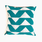 Sadza Triangles Pillow Cover - Seychelles Teal La Vie Bien Sadza Triangles Pillow Cover - Seychelles Teal