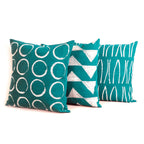 Sadza Triangles Pillow Cover - Seychelles Teal La Vie Bien Sadza Triangles Pillow Cover - Seychelles Teal