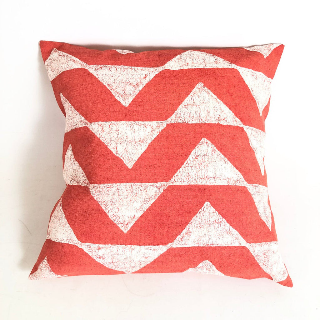 Sadza Triangles Pillow - Madagascar Coral Cover La Vie Bien Sadza Triangles Pillow - Madagascar Coral Cover