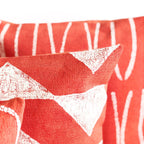 Sadza Triangles Pillow - Madagascar Coral Cover La Vie Bien Sadza Triangles Pillow - Madagascar Coral Cover