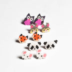 Safari Seed Bead Animal Stud Earrings - Mexico Jewelry La Vie Bien Safari Seed Bead Animal Stud Earrings - Mexico