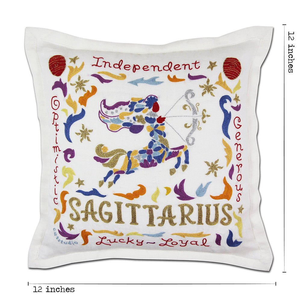 Sagittarius Astrology Hand - Embroidered Pillow by Cat Studio Pillows La Vie Bien Sagittarius Astrology Hand - Embroidered Pillow by Cat Studio