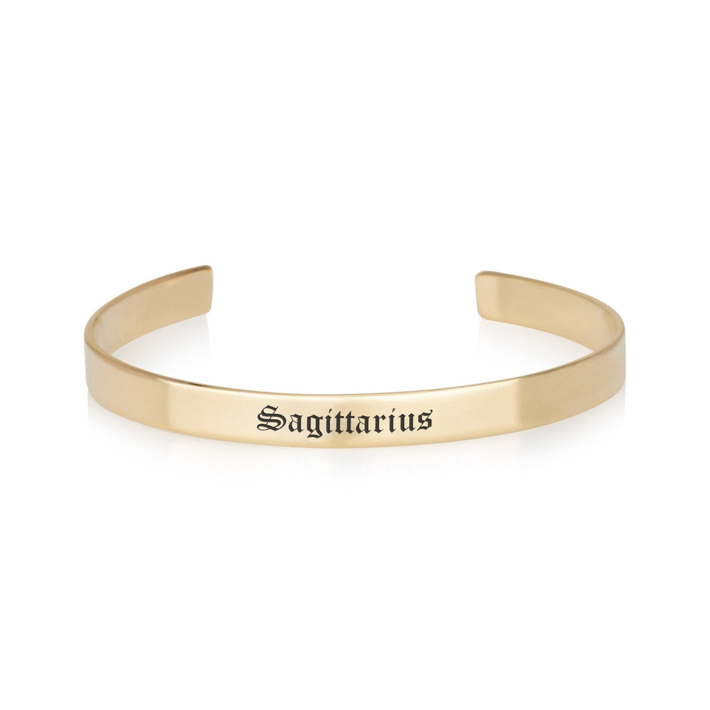 Sagittarius Engraved Cuff Bracelet La Vie Bien Sagittarius Engraved Cuff Bracelet