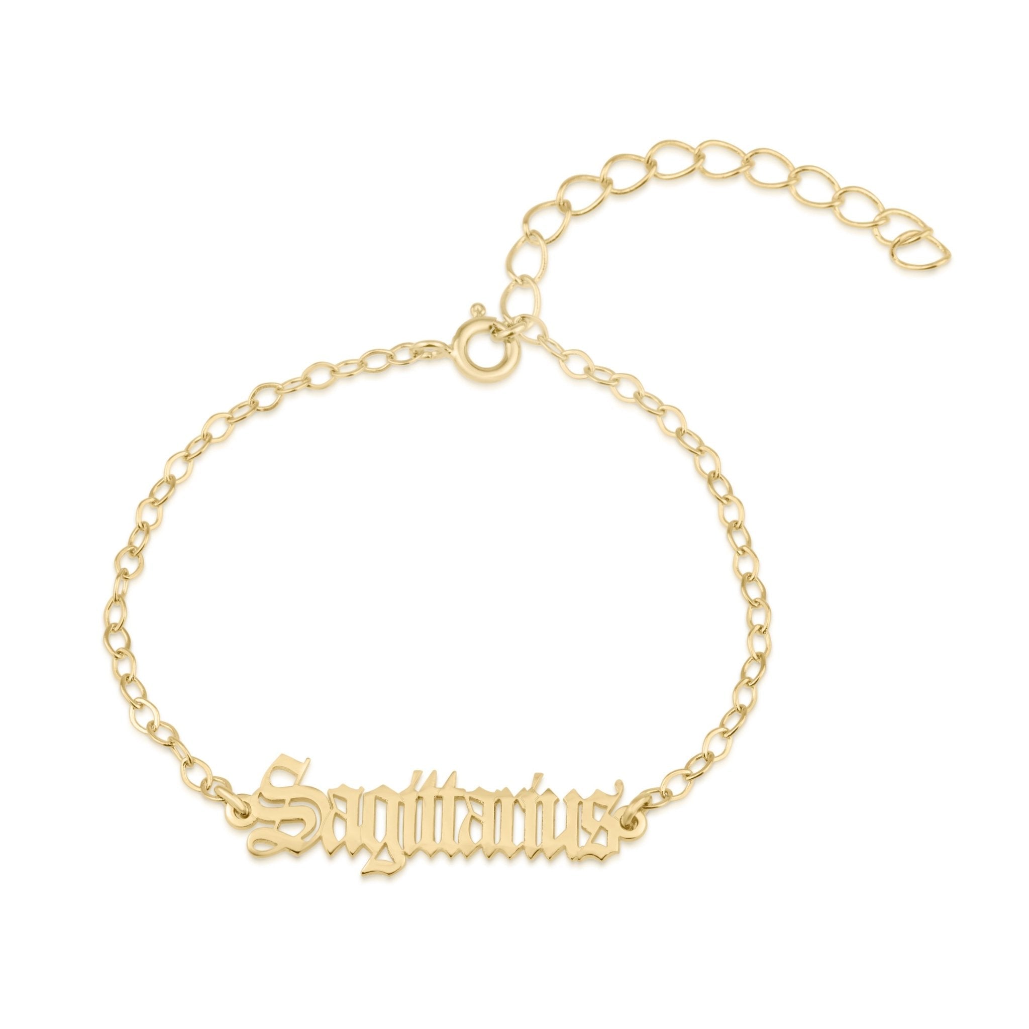 Sagittarius Script Bracelet La Vie Bien Sagittarius Script Bracelet