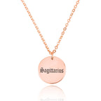Sagittarius Script Disk Necklace La Vie Bien Sagittarius Script Disk Necklace