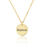 Sagittarius Script Disk Necklace La Vie Bien Sagittarius Script Disk Necklace