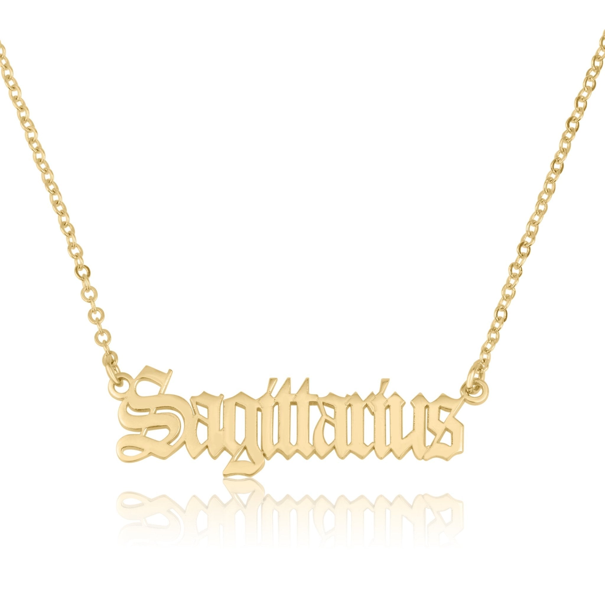 Sagittarius Script Necklace La Vie Bien Sagittarius Script Necklace