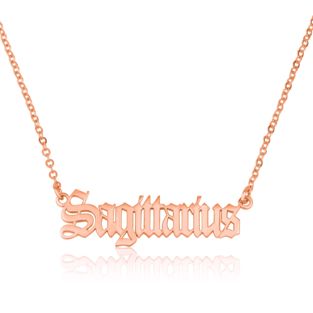 Sagittarius Script Necklace La Vie Bien Sagittarius Script Necklace