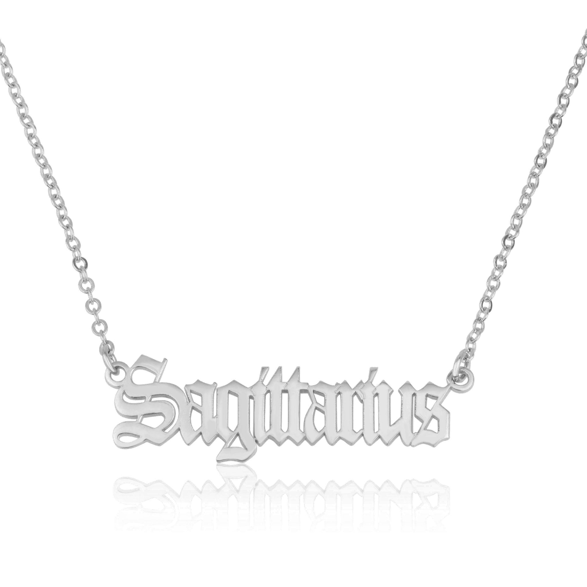 Sagittarius Script Necklace La Vie Bien Sagittarius Script Necklace