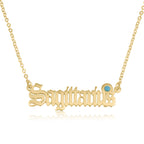 Sagittarius Script Necklace With Swarovski Birthstone La Vie Bien Sagittarius Script Necklace With Swarovski Birthstone