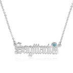 Sagittarius Script Necklace With Swarovski Birthstone La Vie Bien Sagittarius Script Necklace With Swarovski Birthstone