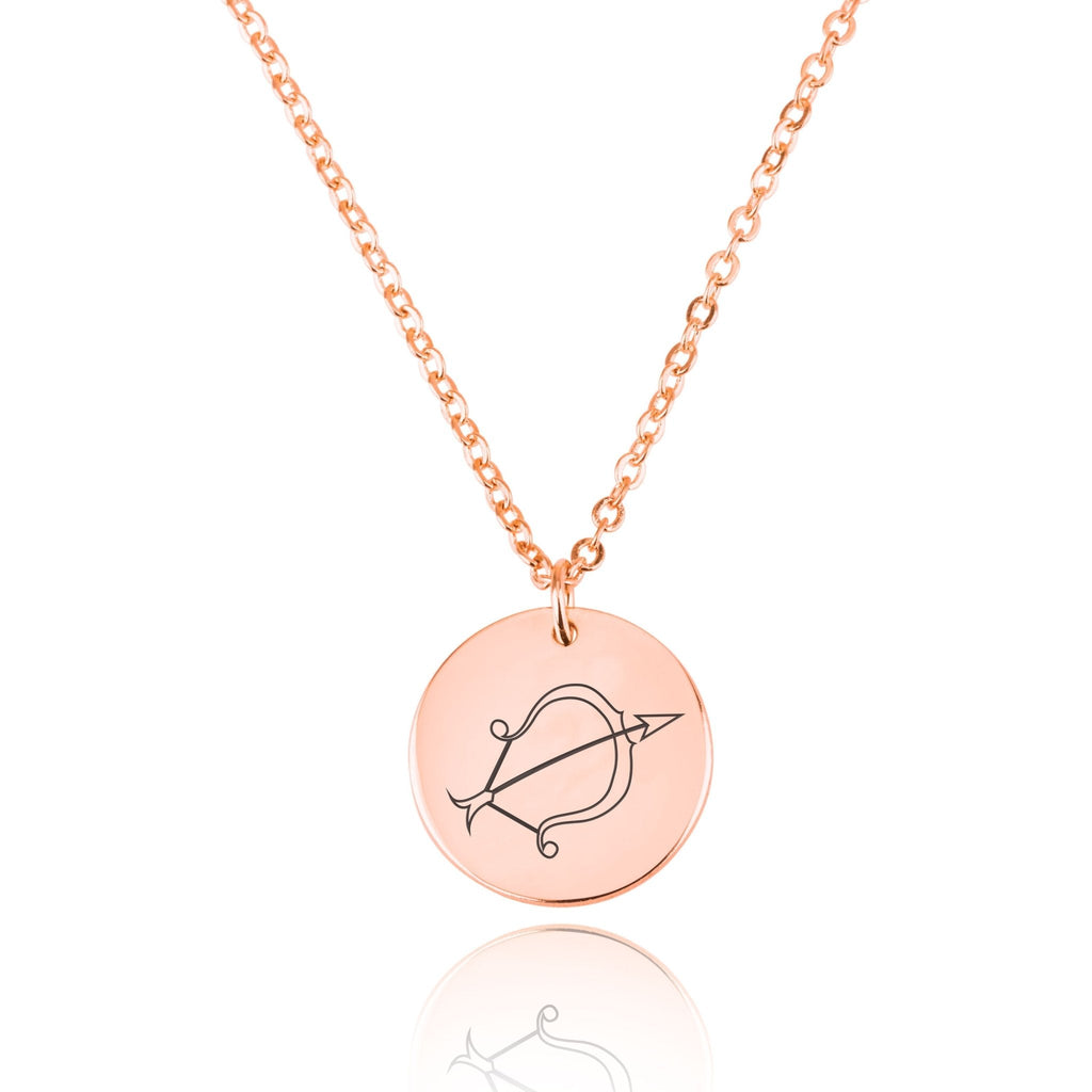 Sagittarius Zodiac Disk Necklace La Vie Bien Sagittarius Zodiac Disk Necklace