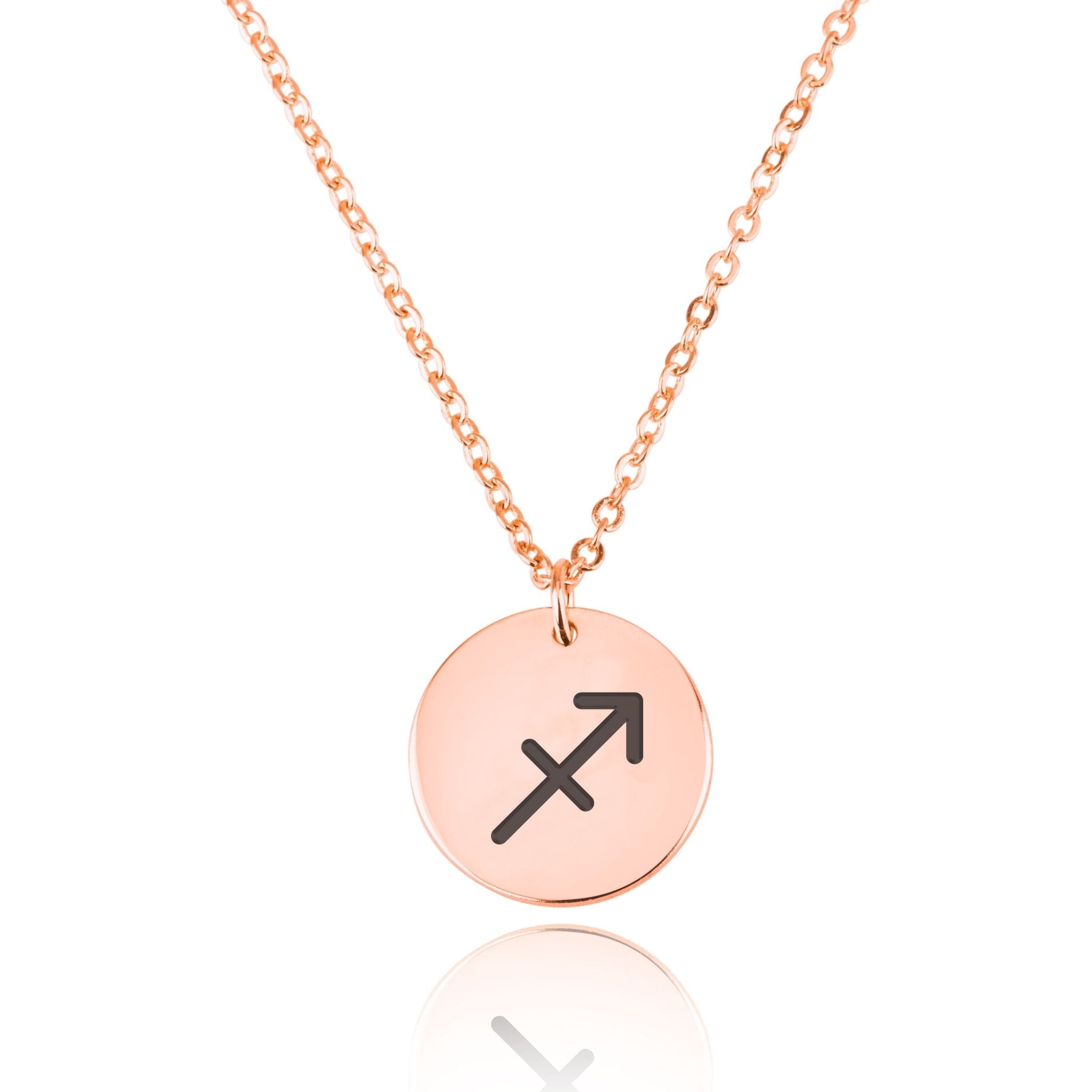 Sagittarius Zodiac Sign Disk Necklace