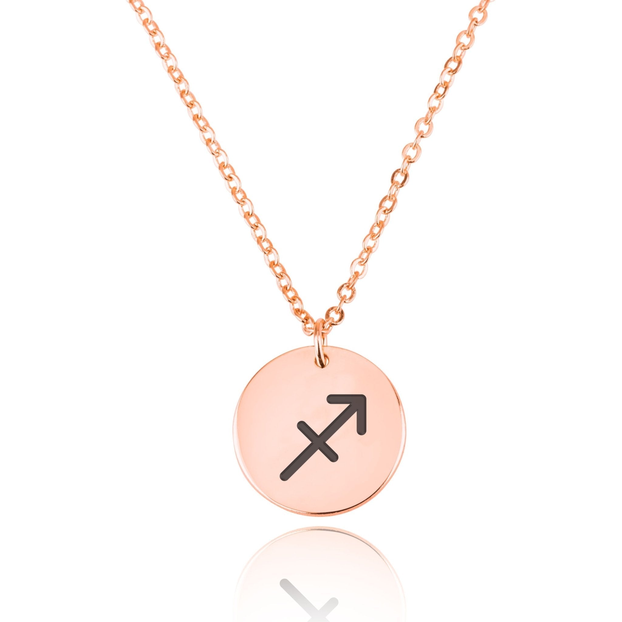 Sagittarius Zodiac Sign Disk Necklace La Vie Bien Sagittarius Zodiac Sign Disk Necklace