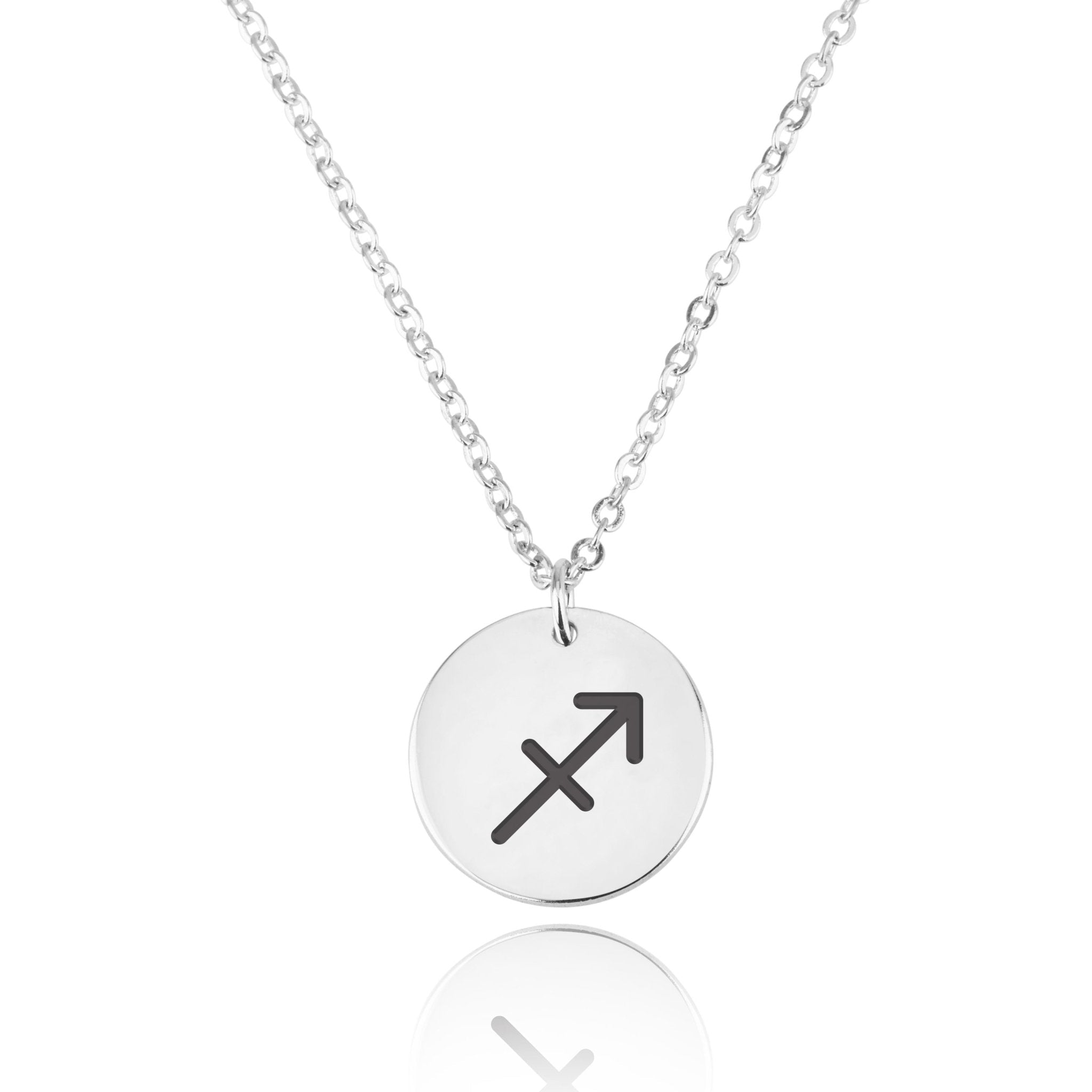 Sagittarius Zodiac Sign Disk Necklace La Vie Bien Sagittarius Zodiac Sign Disk Necklace
