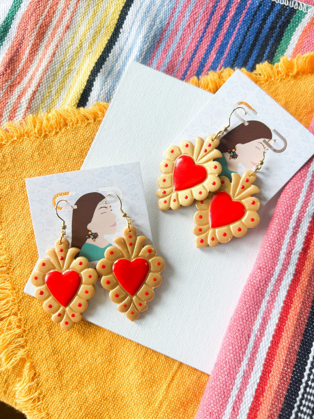 Sagrado Corazón in Red Earrings La Vie Bien Sagrado Corazón in Red