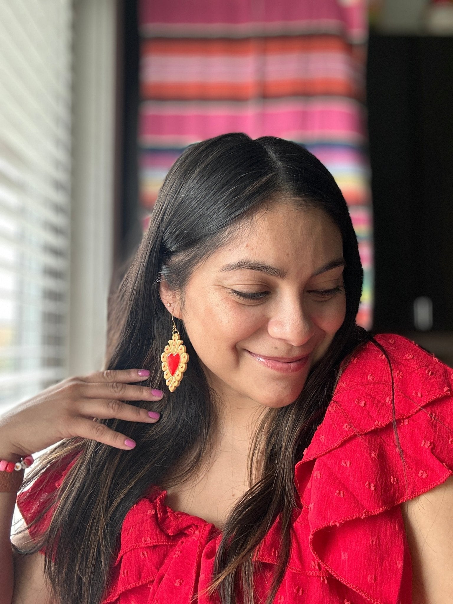 Sagrado Corazón in Red Earrings La Vie Bien Sagrado Corazón in Red