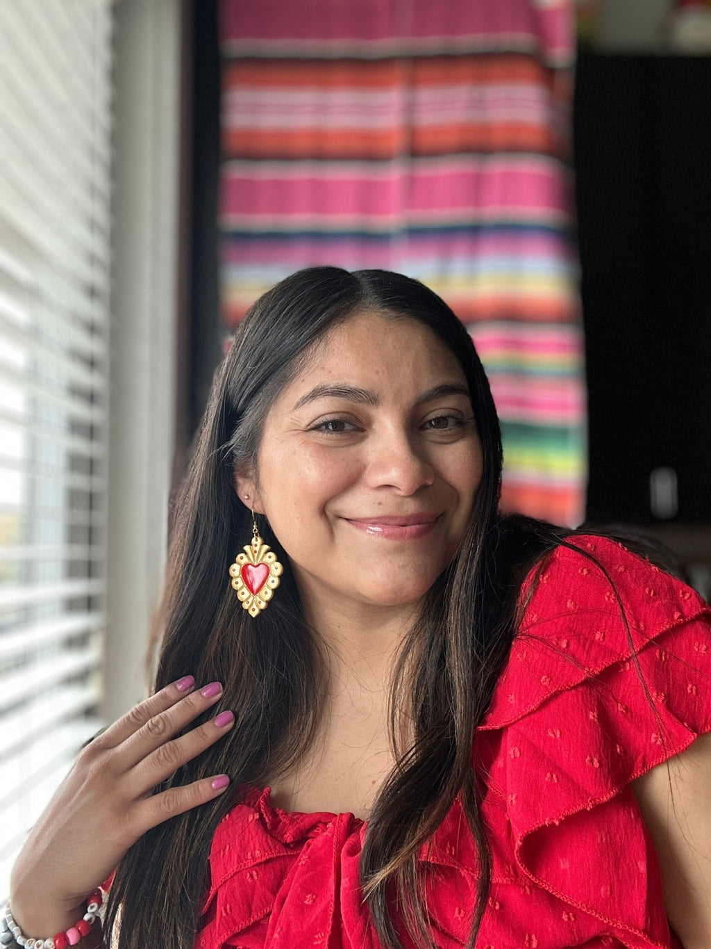 Sagrado Corazón in Red Earrings La Vie Bien Sagrado Corazón in Red