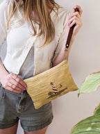 Sail Away Lighthouse Wristlet Linen & Leather by Ash & Rose