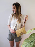 Sail Away Lighthouse Wristlet Linen & Leather by Ash & Rose