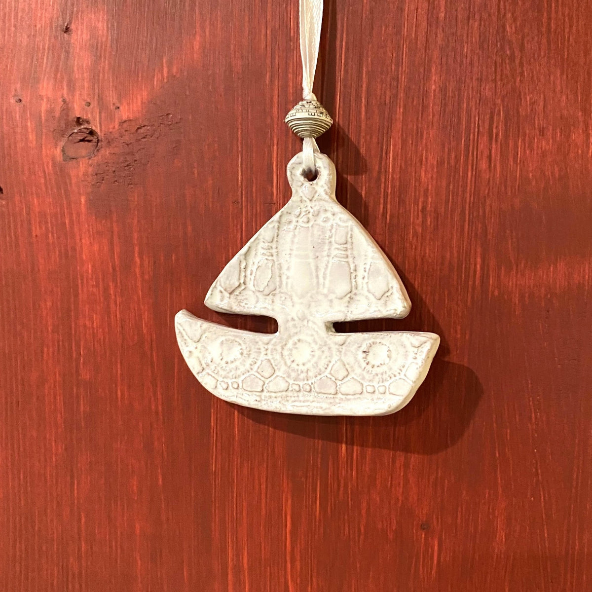 Sailboat Ceramic Ornament Ornament La Vie Bien Sailboat Ceramic Ornament