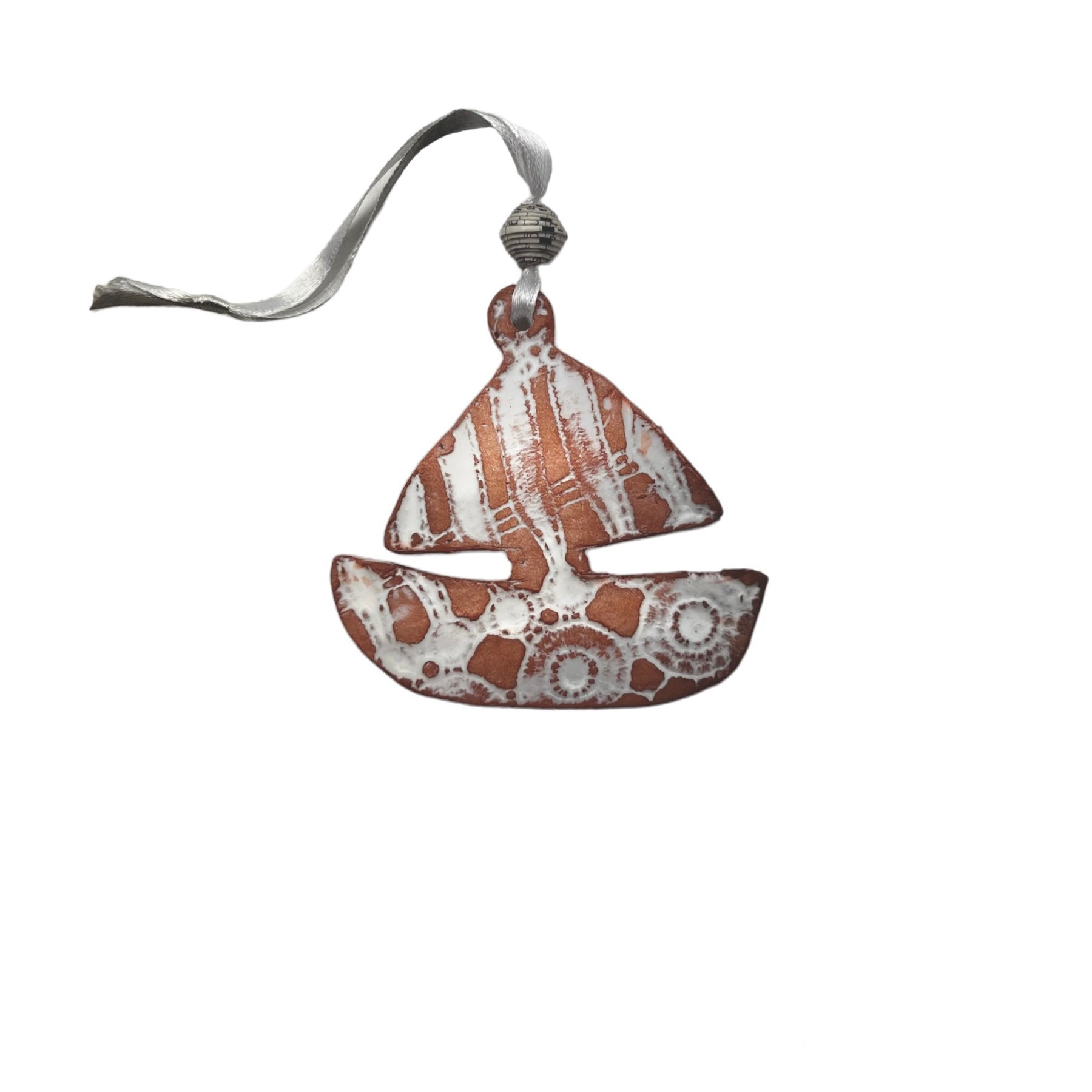 Sailboat Ceramic Ornament Ornament La Vie Bien Sailboat Ceramic Ornament