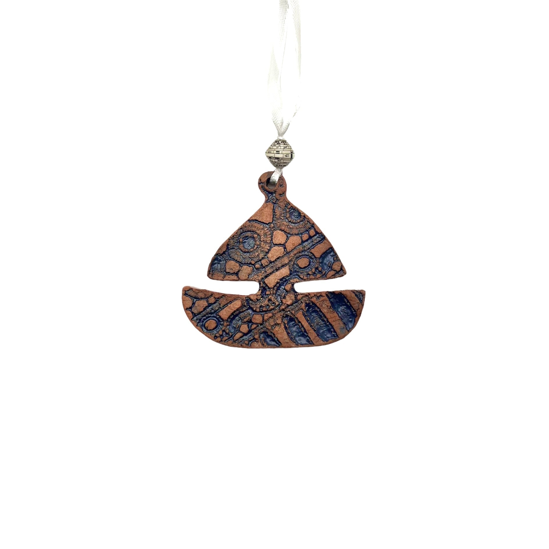 Sailboat Ceramic Ornament Ornament La Vie Bien Sailboat Ceramic Ornament