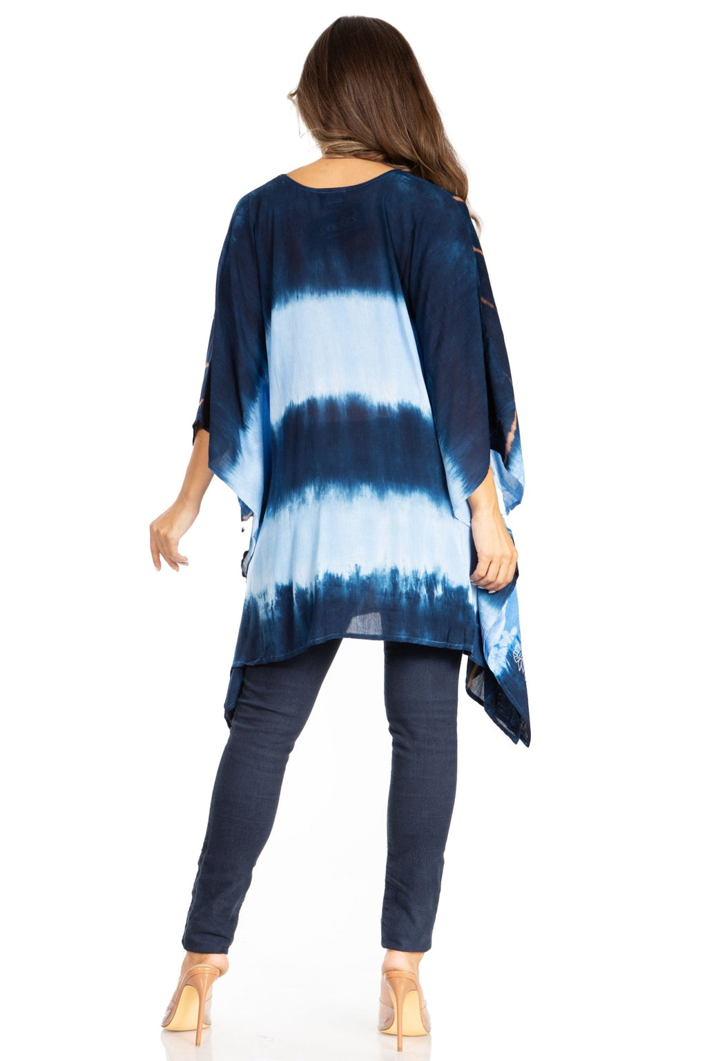 Sakkas Adalwin Second TieDye Desert Sun Circle Ponch Tunic Top Blouse W/Embroidery tops La Vie Bien Sakkas Adalwin Second TieDye Desert Sun Circle Ponch Tunic Top Blouse W/Embroidery