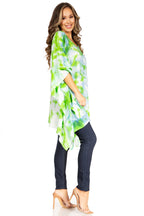 Sakkas Adalwin Second TieDye Desert Sun Circle Ponch Tunic Top Blouse W/Embroidery tops La Vie Bien Sakkas Adalwin Second TieDye Desert Sun Circle Ponch Tunic Top Blouse W/Embroidery