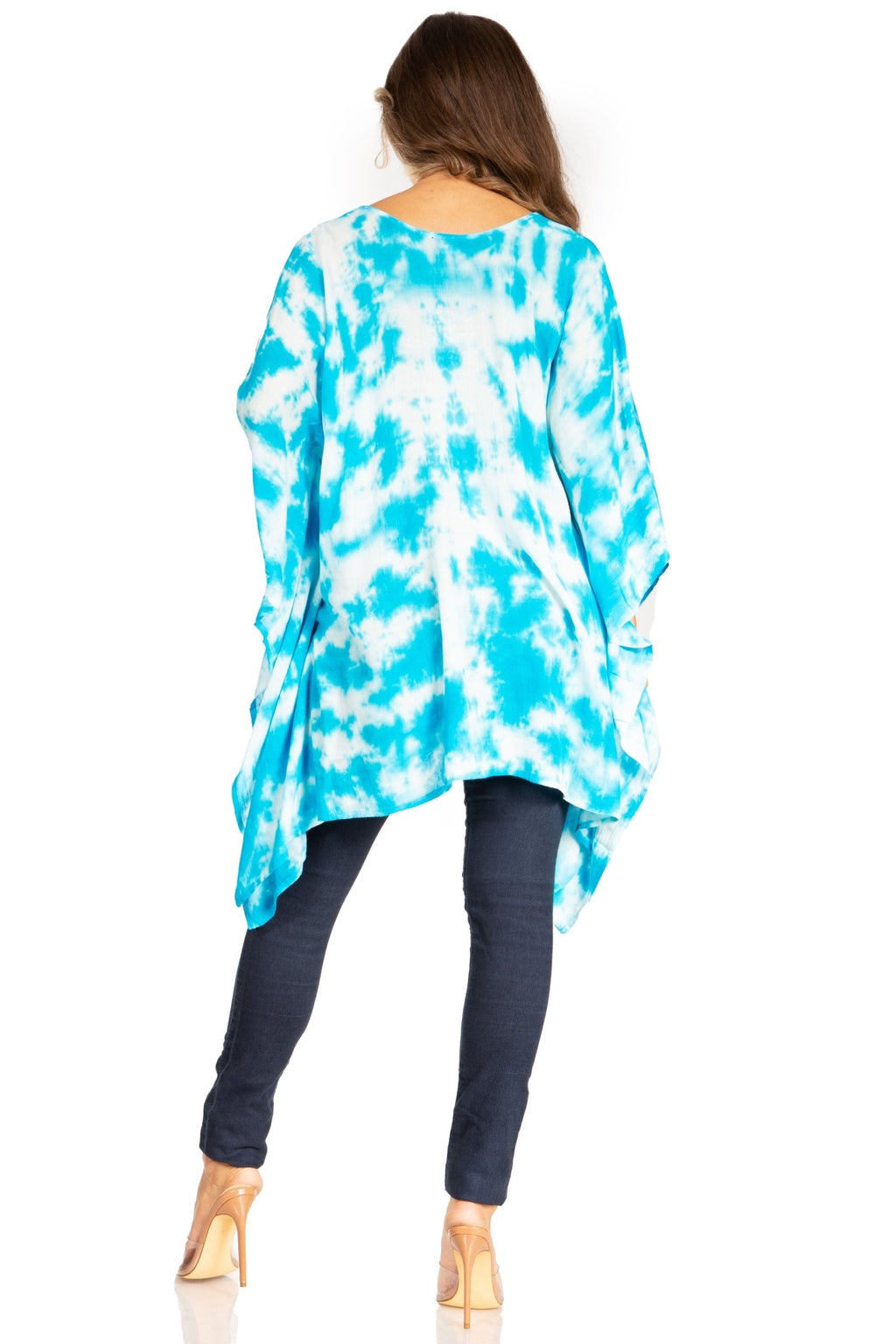 Sakkas Adalwin Second TieDye Desert Sun Circle Ponch Tunic Top Blouse W/Embroidery tops La Vie Bien Sakkas Adalwin Second TieDye Desert Sun Circle Ponch Tunic Top Blouse W/Embroidery