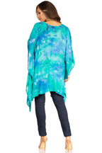 Sakkas Adalwin Second TieDye Desert Sun Circle Ponch Tunic Top Blouse W/Embroidery tops La Vie Bien Sakkas Adalwin Second TieDye Desert Sun Circle Ponch Tunic Top Blouse W/Embroidery