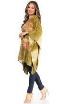 Sakkas Adalwin Second TieDye Desert Sun Circle Ponch Tunic Top Blouse W/Embroidery tops La Vie Bien Sakkas Adalwin Second TieDye Desert Sun Circle Ponch Tunic Top Blouse W/Embroidery