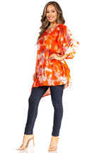 Sakkas Adalwin Second TieDye Desert Sun Circle Ponch Tunic Top Blouse W/Embroidery tops La Vie Bien Sakkas Adalwin Second TieDye Desert Sun Circle Ponch Tunic Top Blouse W/Embroidery