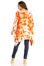 Sakkas Adalwin Second TieDye Desert Sun Circle Ponch Tunic Top Blouse W/Embroidery tops La Vie Bien Sakkas Adalwin Second TieDye Desert Sun Circle Ponch Tunic Top Blouse W/Embroidery